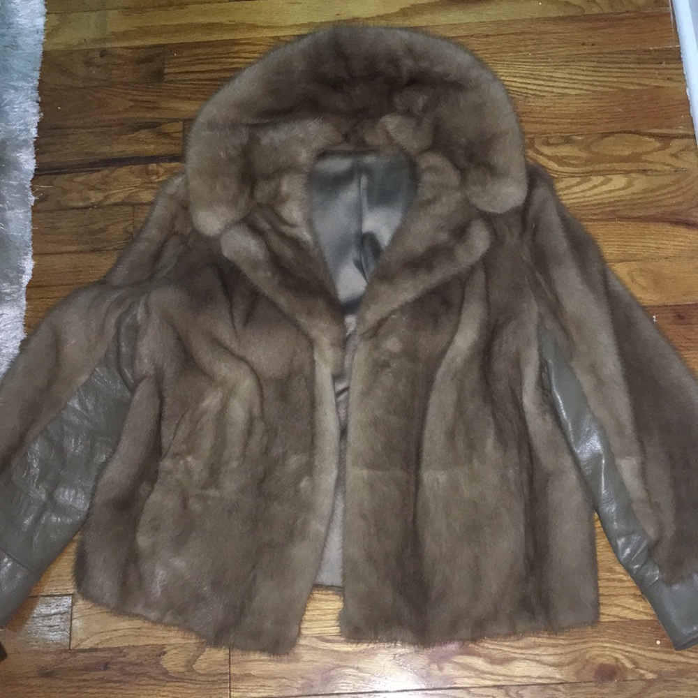 Brown mink coat